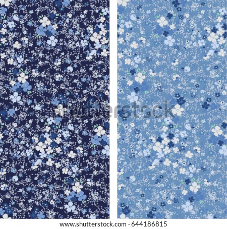 Flowery bright pattern in small-scale flowers. Calico flowers. Floral seamless background for textile or book covers, wallpapers, print, gift wrap.