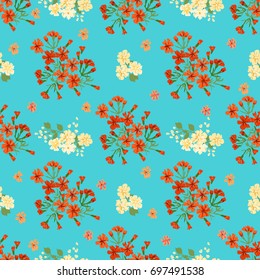 Flowery bright trendy pattern in small-scale flowers. Liberty style millefleurs. Floral seamless background for textile, surface, fabric, wallpapers, print, gift wrap and scrapbooking, decoupage.