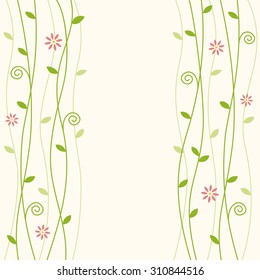 Flowery Curly Vine Background With Text Space