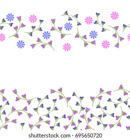 Flowery Delicate cornflower on a white background. Floral seamless background for textile, book covers, manufacturing, print, fabric.