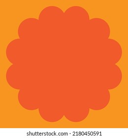 Flowery Frame Vector Orange Background