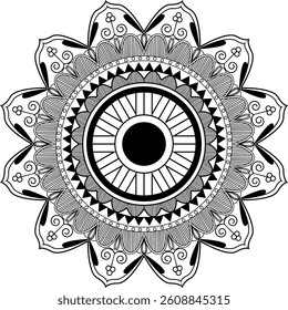 A flowery linear mandala background with elegant