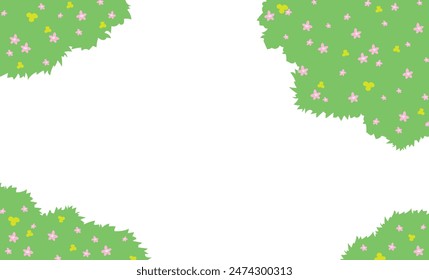 Flowery meadow background illustration frame