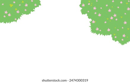 Flowery meadow background illustration frame