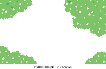 Flowery meadow background illustration frame