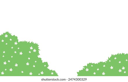 Flowery meadow background illustration frame