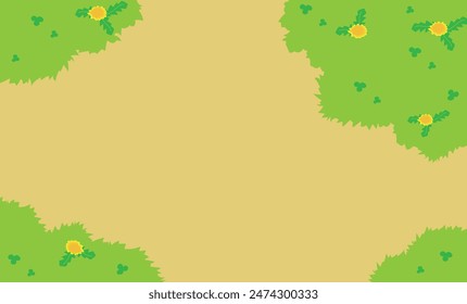 Flowery meadow background illustration frame