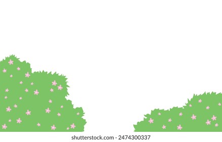 Flowery meadow background illustration frame