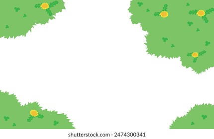 Flowery meadow background illustration frame