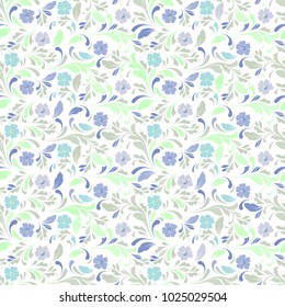 Flowery pattern. Floral seamless texture for textile, wallpapers, wrapping, paper. Delicate flowers print.