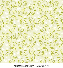 Flowery pattern. Seamless floral background for wrapping, textile, wallpaper. Decorative tile. Summer print. 