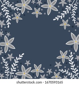 flowery scarf pattern on blue background