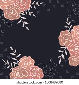 flowery scarf pattern on blue color background