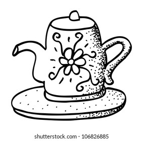 flowery teapot