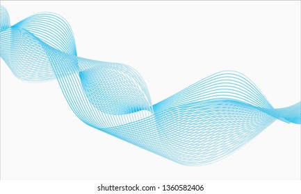 Flowing 3D digital blue wave graphic background vector