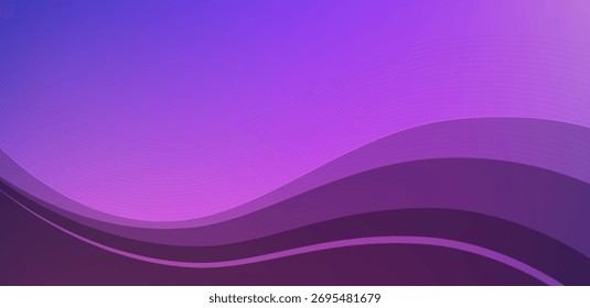 A flowing abstract background showcases smooth, wavy lines in shades of purple and violet, with a gentle gradient creating a soft, modern texture ideal for contemporary design