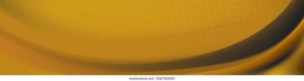 flowing abstract banner with a smooth gold and black wave