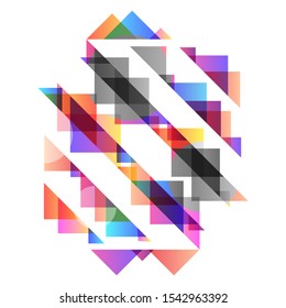 Flowing abstract composition. Geometrical colored forms and lines. Gradient abstract banner with clean cut shapes. Template for logo, flyer, presentation. Vector illustration