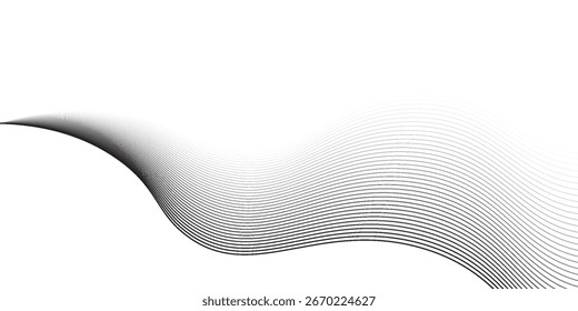 Ponto abstrato fluente partículas padrão de onda curva 3D meio-tom preto gradiente curva simples