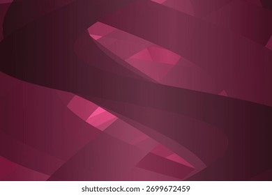 A flowing abstract geometric pattern in shades of burgundy and pink, suggesting movement and depth.