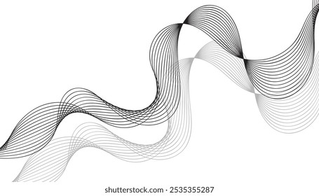 Flowing abstract gray wave lines with elegant curves and dynamic layers, perfect for sleek minimalist designs, modern digital branding, and innovative futuristic visual concepts.

