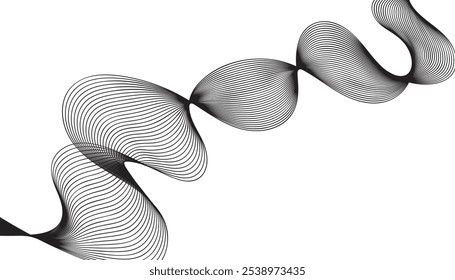 Fluxo de linhas abstratas de ondas cinzentas com curvas elegantes e camadas dinâmicas, perfeito para projetos minimalistas elegantes, marca digital moderna e conceitos visuais futuristas inovadores.

