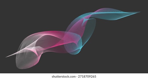 Líneas abstractas fluidas en colores vibrantes creando un arte visual moderno y etéreo