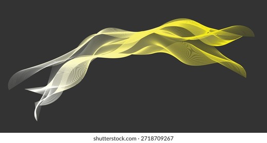 Líneas abstractas fluidas en colores vibrantes creando un arte visual moderno y etéreo