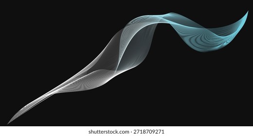 Líneas abstractas fluidas en colores vibrantes creando un arte visual moderno y etéreo