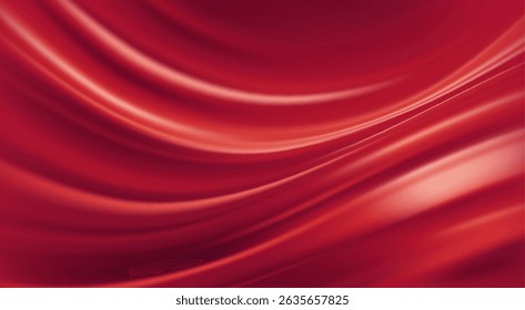 Fondo rojo Abstractas que fluye con las ondas suaves del gradiente, perfectas para el diseño moderno y los Elementos temáticos dinámicos en Ilustraciones gráficas.