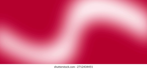 Una onda fluida y abstracta de luz degradada blanca brillante se curva suavemente sobre un fondo rojo vibrante y borroso.