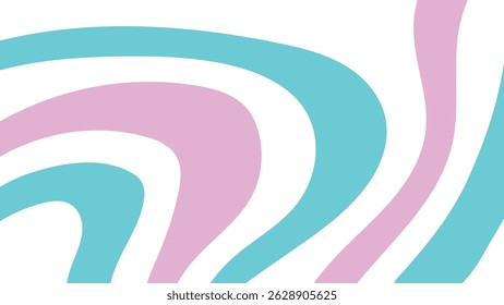Ondas abstractas que fluyen en azul aqua y rosa pastel sobre blanco, formando un estilo de arte digital fresco y moderno.