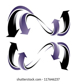 flowing arrow wheel - purple and black arrows
