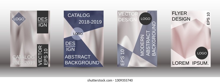 Flowing backgrounds as a modern template for design. Creative fluid backgrounds from current forms for the design of fashionable abstract covers, banners, posters, booklets. Vector illustration EPS 10
