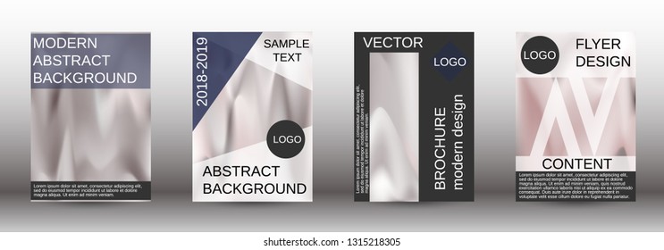 Flowing backgrounds as a modern template for design. Creative fluid backgrounds from current forms for the design of fashionable abstract covers, banners, posters, booklets. Vector illustration EPS 10
