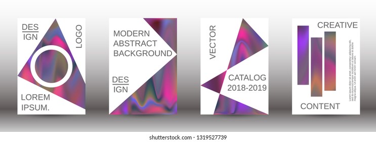 Flowing backgrounds as a modern template for design. Creative fluid backgrounds from current forms for the design of fashionable abstract covers, banners, posters, booklets. Vector illustration EPS 10