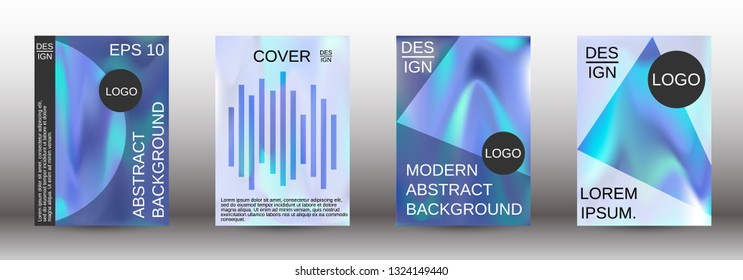 Flowing backgrounds as a modern template for design. Creative fluid backgrounds from current forms for the design of fashionable abstract covers, banners, posters, booklets. Vector illustration EPS 10