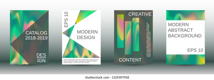 Flowing backgrounds as a modern template for design. Creative fluid backgrounds from current forms for the design of fashionable abstract covers, banners, posters, booklets. Vector illustration EPS 10
