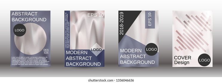 Flowing backgrounds as a modern template for design. Creative fluid backgrounds from current forms for the design of fashionable abstract covers, banners, posters, booklets. Vector illustration EPS 10