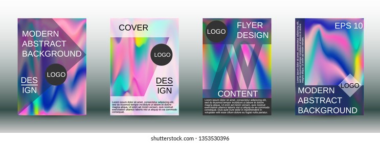 Flowing backgrounds as a modern template for design. Creative fluid backgrounds from current forms for the design of fashionable abstract covers, banners, posters, booklets. Vector illustration EPS 10