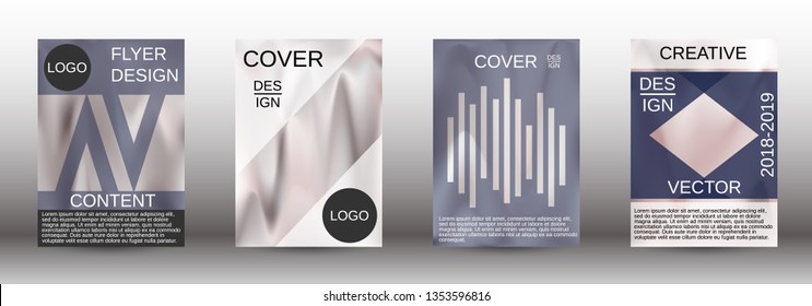 Flowing backgrounds as a modern template for design. Creative fluid backgrounds from current forms for the design of fashionable abstract covers, banners, posters, booklets. Vector illustration EPS 10