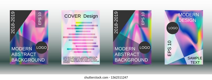 Flowing backgrounds as a modern template for design. Creative fluid backgrounds from current forms for the design of fashionable abstract covers, banners, posters, booklets. Vector illustration EPS 10