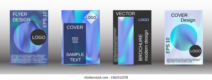 Flowing backgrounds as a modern template for design. Creative fluid backgrounds from current forms for the design of fashionable abstract covers, banners, posters, booklets. Vector illustration EPS 10