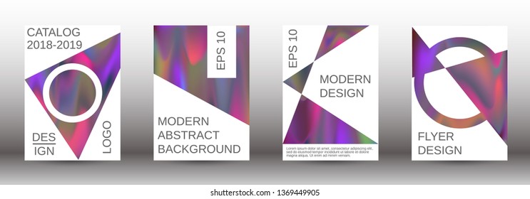 Flowing backgrounds as a modern template for design. Creative fluid backgrounds from current forms for the design of fashionable abstract covers, banners, posters, booklets. Vector illustration EPS 10