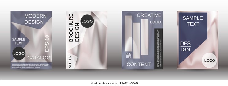 Flowing backgrounds as a modern template for design. Creative fluid backgrounds from current forms for the design of fashionable abstract covers, banners, posters, booklets. Vector illustration EPS 10