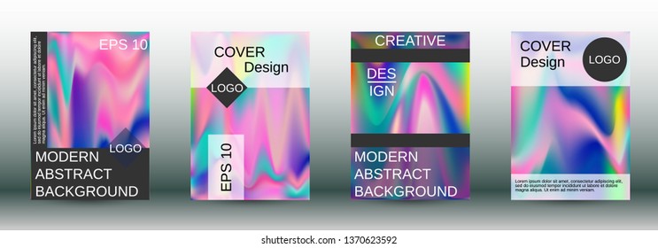 Flowing backgrounds as a modern template for design. Creative fluid backgrounds from current forms for the design of fashionable abstract covers, banners, posters, booklets. Vector illustration EPS 10