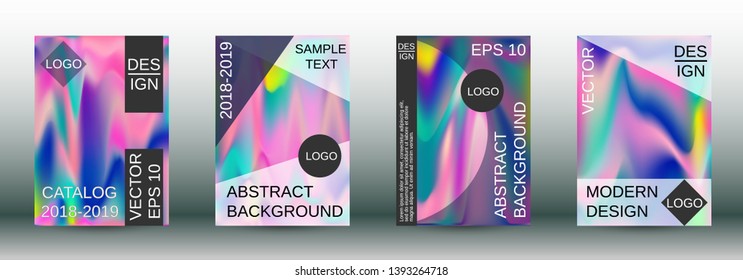 Flowing backgrounds as a modern template for design. Creative fluid backgrounds from current forms for the design of fashionable abstract covers, banners, posters, booklets. Vector illustration EPS 10