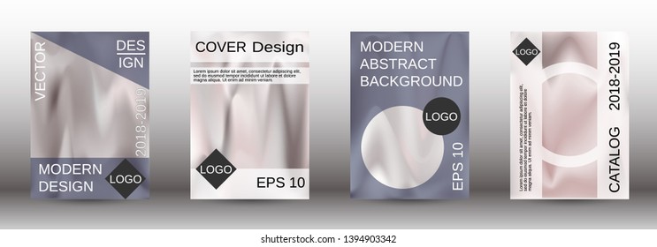 Flowing backgrounds as a modern template for design. Creative fluid backgrounds from current forms for the design of fashionable abstract covers, banners, posters, booklets. Vector illustration EPS 10