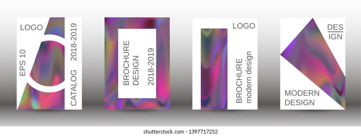 Flowing backgrounds as a modern template for design. Creative fluid backgrounds from current forms for the design of fashionable abstract covers, banners, posters, booklets. Vector illustration EPS 10