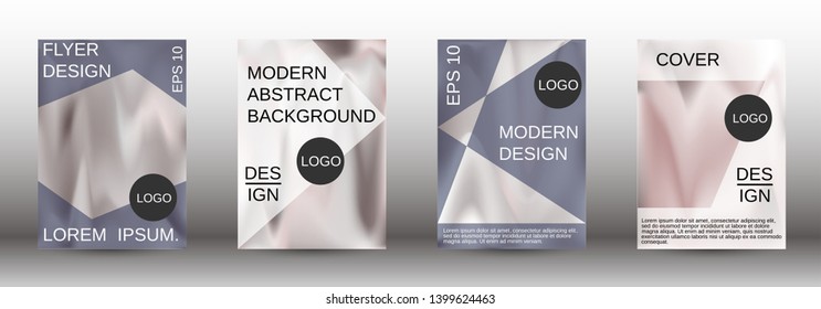 Flowing backgrounds as a modern template for design. Creative fluid backgrounds from current forms for the design of fashionable abstract covers, banners, posters, booklets. Vector illustration EPS 10